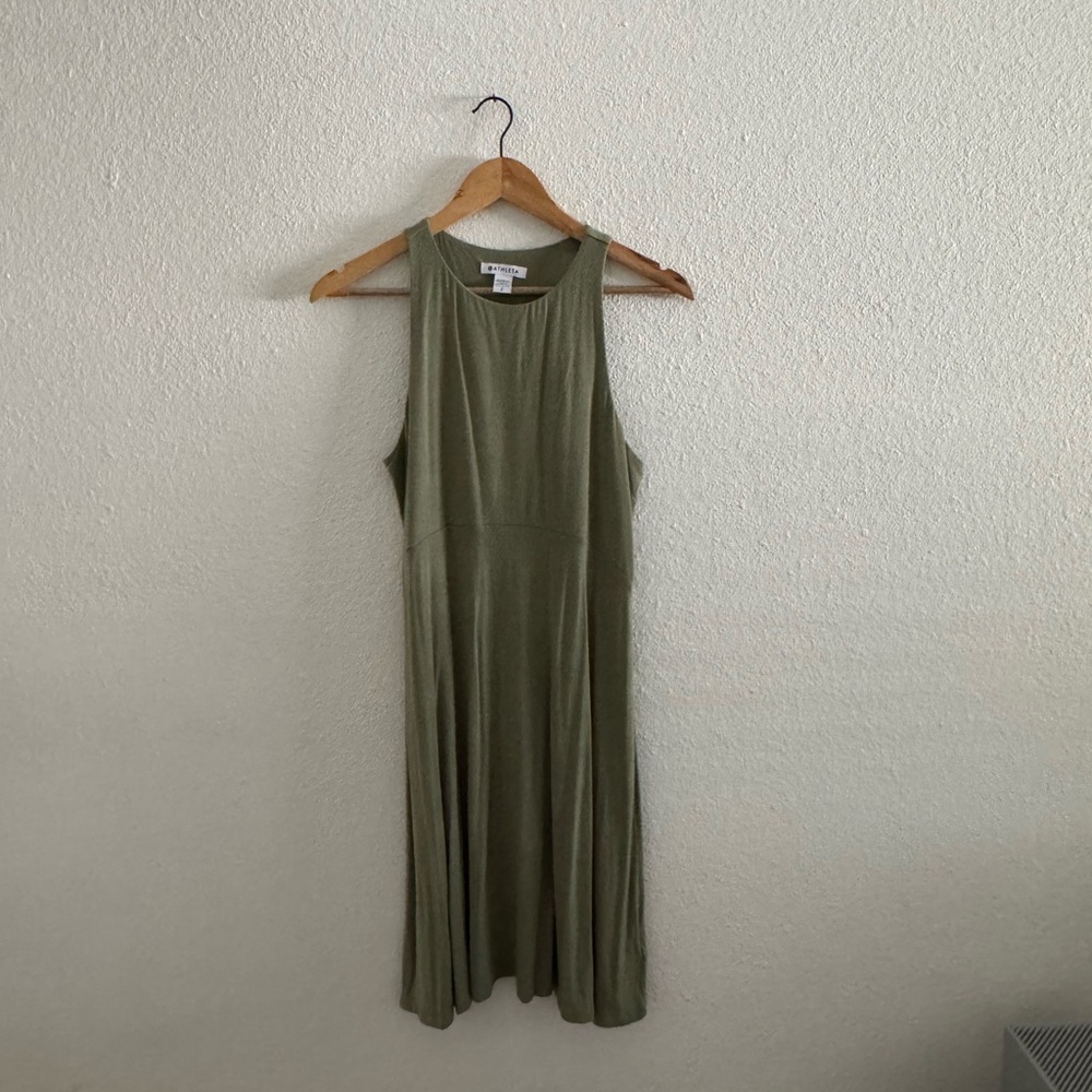 Athleta Green Halter Sheath Midi Dress